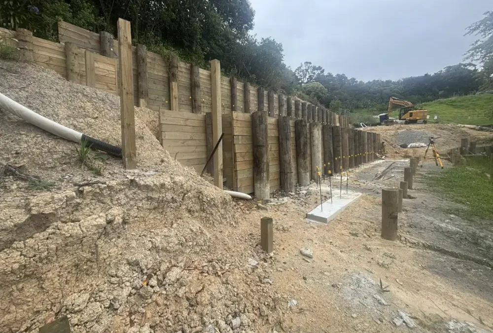 Retaining Wall Set-Out Surveying