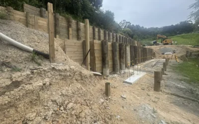 Retaining Wall Set-Out Surveying in Auckland